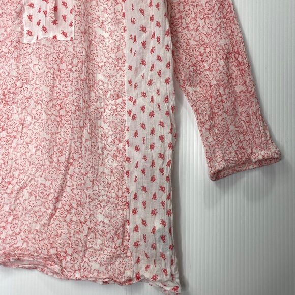 Old Navy Pink Gauze Peasant Boho Top - Picture 2 of 6